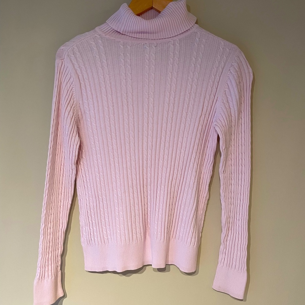 Croft & Barrow Pink Knit Turtleneck Sweater